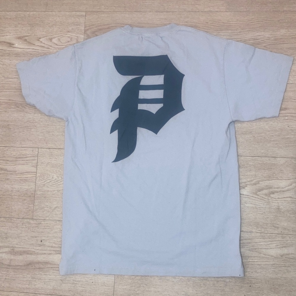 Primitive Light Gray Short Sleeve Tee with Dark Gray 'P' Logo